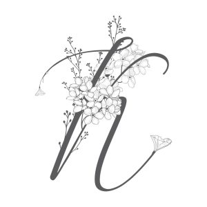 وکتور لوگو k با گل - وکتور حرف k با گلهای ظریف