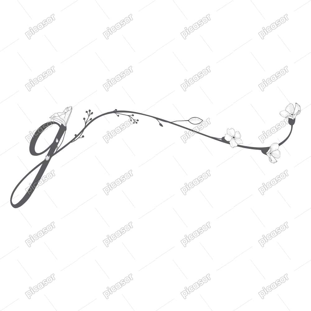 وکتور حرف g با گل و شاخه گل های ظریف - وکتور لوگو g با گل وکتور حرف g با گل و شاخه گل های ظریف - وکتور لوگو g با گل