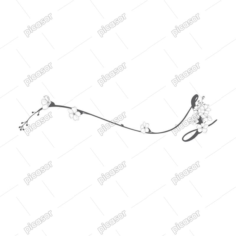 وکتور حرف s با گلهای مینیمال - وکتور لوگو s با گل