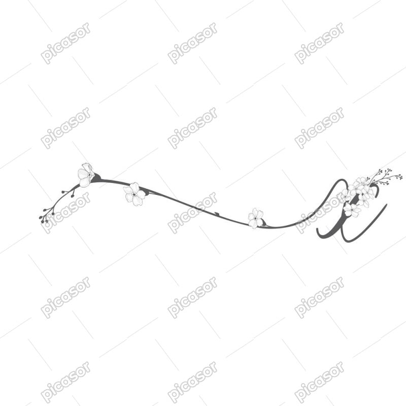 وکتور حرف x با گلهای مینیمال - وکتور لوگو x با گل
