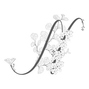 وکتور لوگو N با گل - وکتور حرف n با گلهای ظریف