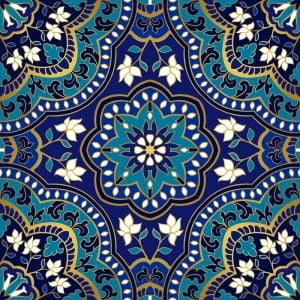 وکتور کاشی تذهیب - وکتور پترن تذهیبی طرح کاشیکاری سنتی