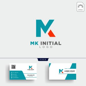 وکتور لوگو MK لوگو حرف M با K و کارت ویزیت