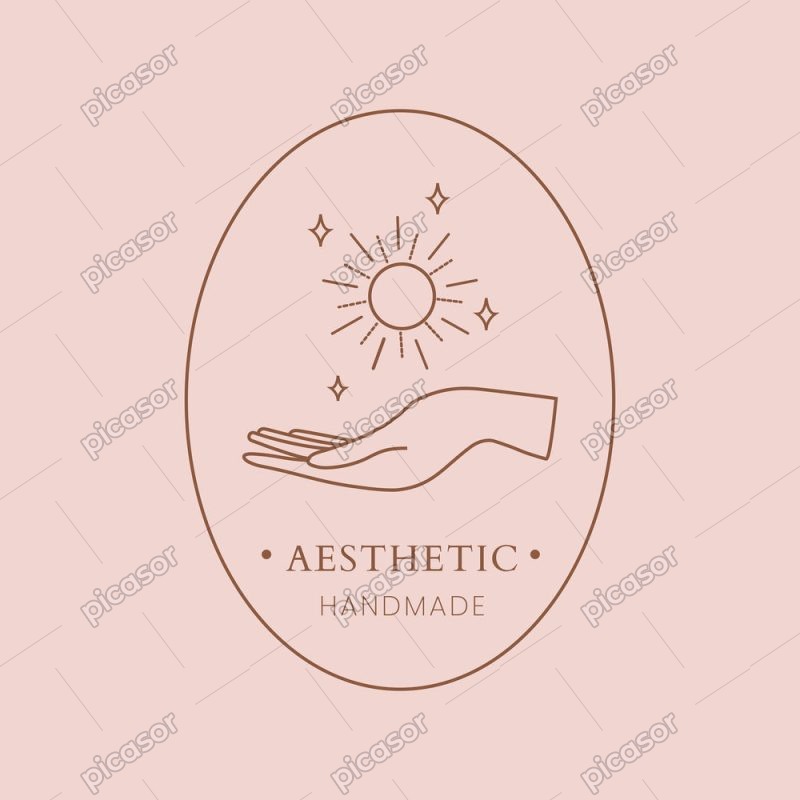 وکتور لوگو دست با خورشید - وکتور لوگو محصولات آرایشی بهداشتی و سالن زیبایی