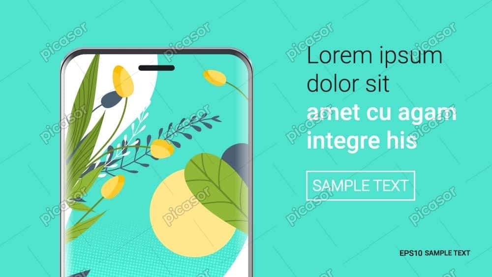 وکتور بنر موبایل با صفحه نمایش روشن - وکتور اسلاید موبایل با والپیپر وکتور بنر موبایل با صفحه نمایش روشن - وکتور اسلاید موبایل با والپیپر