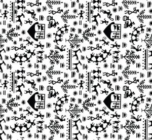 وکتور الگو مردم قبیله باستانی پترن قومی مردم روستا - وکتور پس زمینه قبیله طرح نقاشی ساده قومی