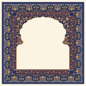 وکتور قاب تذهیب نفیس قاب گل تذهیب مدور - وکتور قاب ادبی و مذهبی