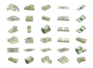 30 وکتور دلار اسکناس و دسته پول دلار - وکتور آیکون اسکناس دلار