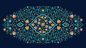 وکتور تزئینی طرح گل تذهیبی