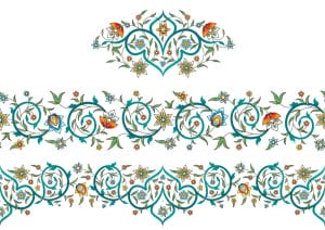 3 وکتور حاشیه تذهیبی جداکننده تذهیب - وکتور پترن گلدار زینتی