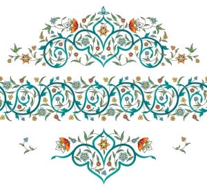 وکتور حاشیه تذهیب الگو و جداکننده تذهیب - وکتور پترن گلهای زینتی