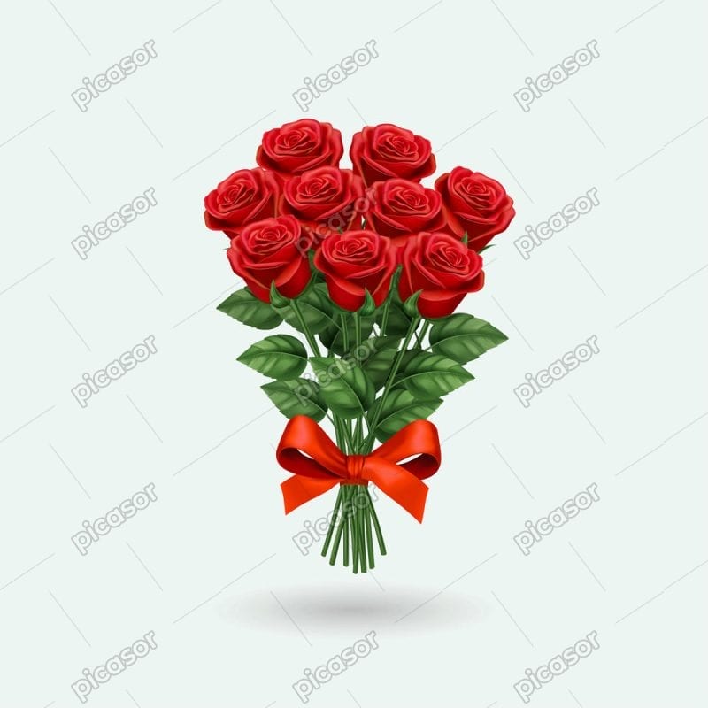وکتور دسته گل رز