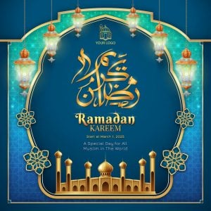 وکتور قاب و زمینه طرح رمضان