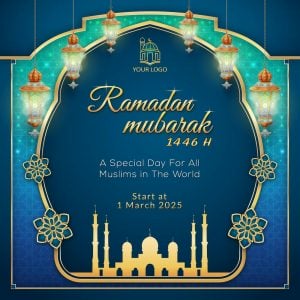 وکتور قاب ماه رمضان - پس زمینه مذهبی رمضان با فانوس اسلامی