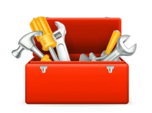 وکتور جعبه ابزار آچار فرانسه چکش پیچ گوشتی