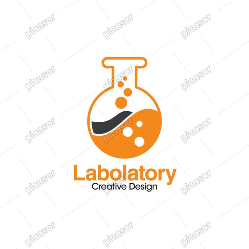 وکتور لوگو آزمایشگاه شیمی لوگو لابراتوار و علوم آزمایشگاهی