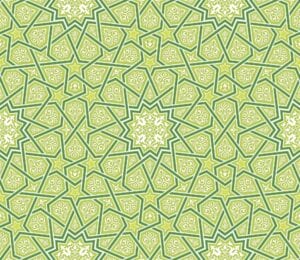 وکتور زمینه تذهیب هندسی الگو ستاره اسلامی