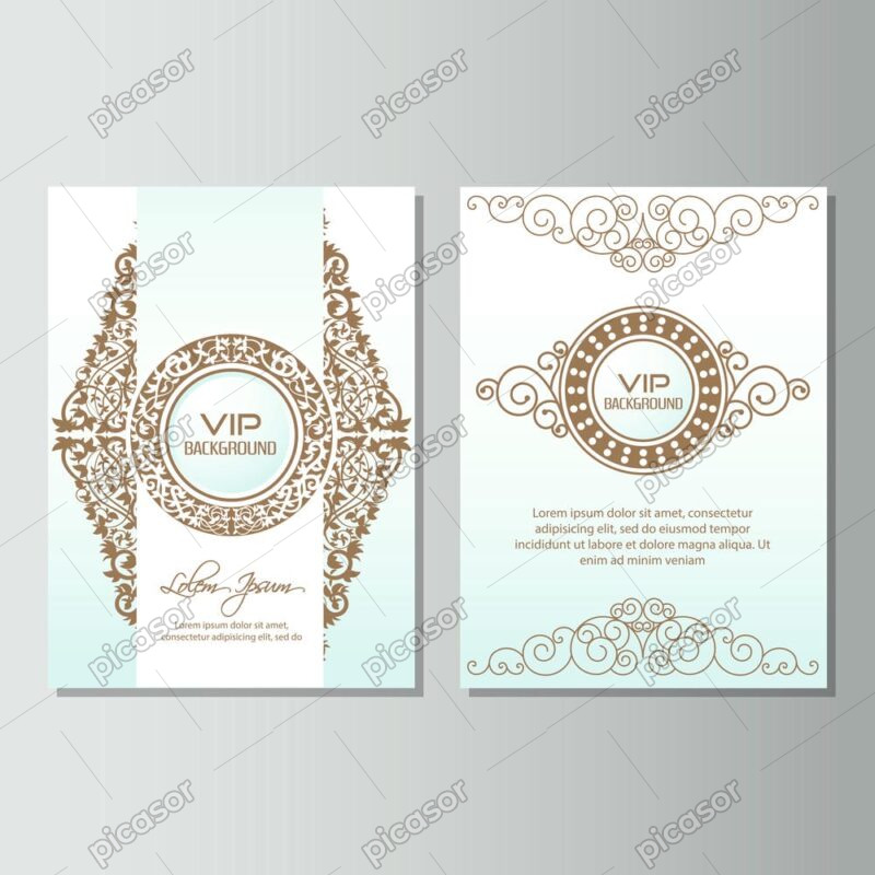 2 وکتور کارت vip لوکس حاشیه و قاب برگ