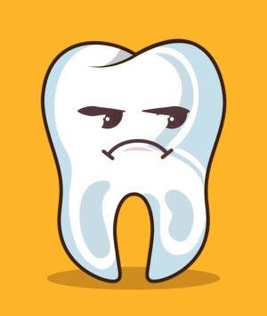 وکتور دندان ناراحت طرح کارتونی