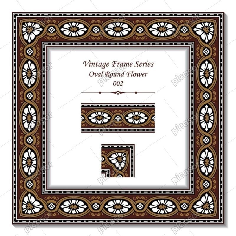 وکتور قاب سنتی طرح کاشیکاری قدیمی