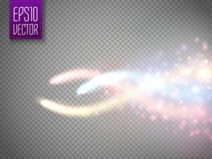 وکتور افکت نور های رنگی جادویی - وکتور حرکت پیچشی نور های رنگی