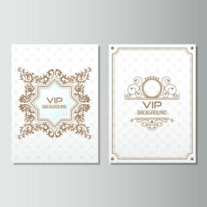 2 وکتور کارت vip با قاب ستاره و برگ و شاخه