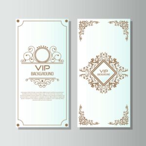 2 وکتور کارت zip با قاب و گوشه برگدار