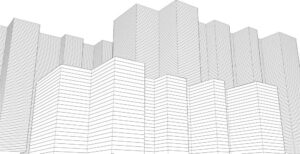 وکتور زمینه ساختمان با خطوط - وکتور زمینه معماری مینیمال