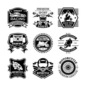 9 وکتور لوگو موتور و موتور سواری و باشگاه مسابقات سرعت