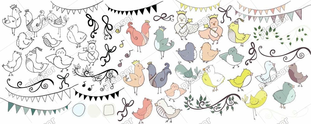 50 وکتور تولد تم جوجه کارتونی 50 وکتور تولد تم جوجه کارتونی