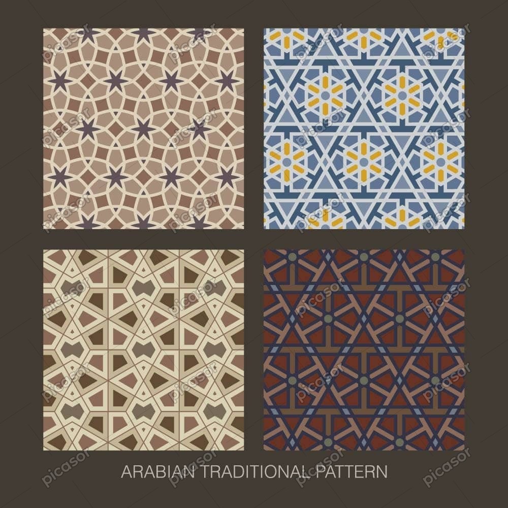 4 وکتور الگو کاشیکاری سنتی طراحی مینیمال سبک اسلامی 4 وکتور الگو کاشیکاری سنتی طراحی مینیمال سبک اسلامی