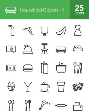 25 وکتور آیکون لوازم خانگی مینیمال