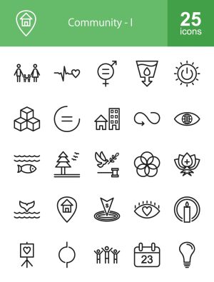 25 وکتور آیکون مردم و جامعه با طراحی خطی مینیمال