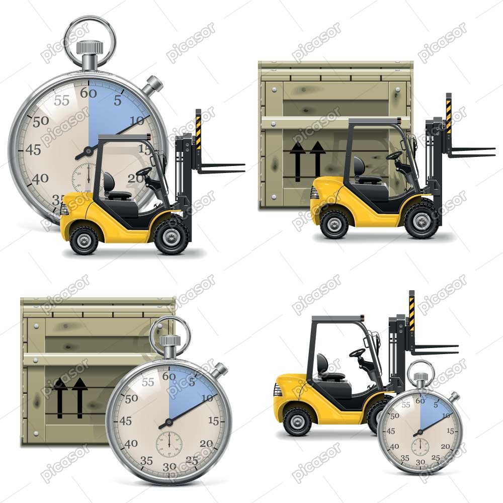 4 وکتور لیفتراک، جعبه چوبی و کرنومتر 4 وکتور لیفتراک، جعبه چوبی و کرنومتر