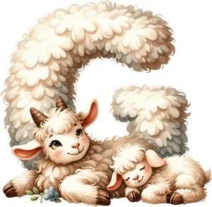 عکس کلیپ آرت حرف G با بز کارتونی - کلیپ آرت آموزش حروف انگلیسی به کودکان طرح کارتونی