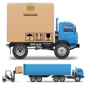 2 وکتور بارگیری تریلی با لیفتراک - وکتور حمل و نقل و باربری