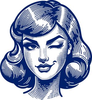 وکتور زن در حال چشمک زدن