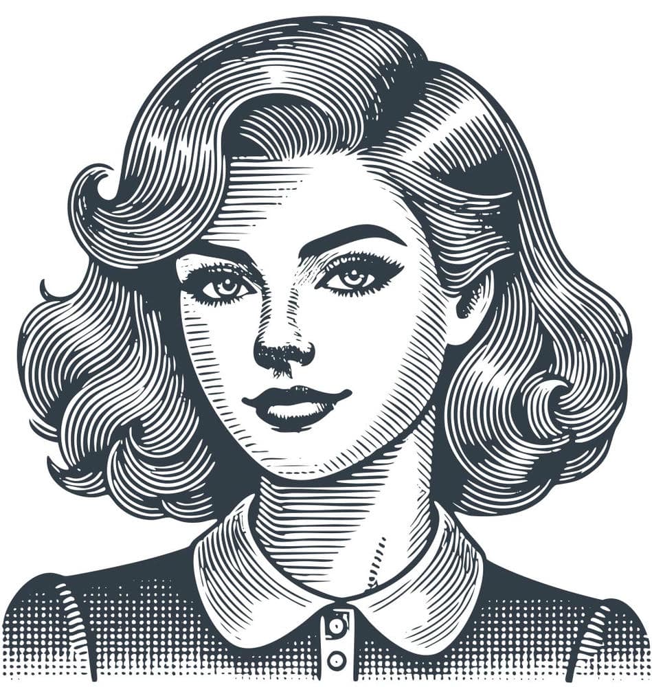 وکتور دختر جوان سبک وینتیج وکتور دختر جوان سبک وینتیج