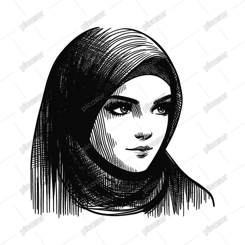 وکتور زن با حجاب اسلامی - وکتور حجاب وکتور زن با حجاب اسلامی - وکتور حجاب