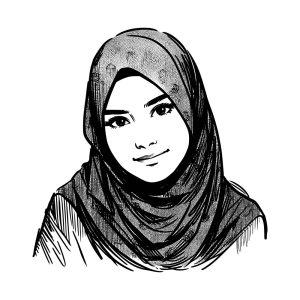 وکتور دختر با حجاب اسلامی طرح اسکچ - وکتور حجاب