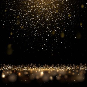 وکتور پس زمینه اکلیلی طلایی با بارش اکلیل های درخشان