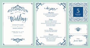 5 وکتور کارت با قاب و حاشیه اسلیمی - وکتور دعوتنامه طرح سنتی