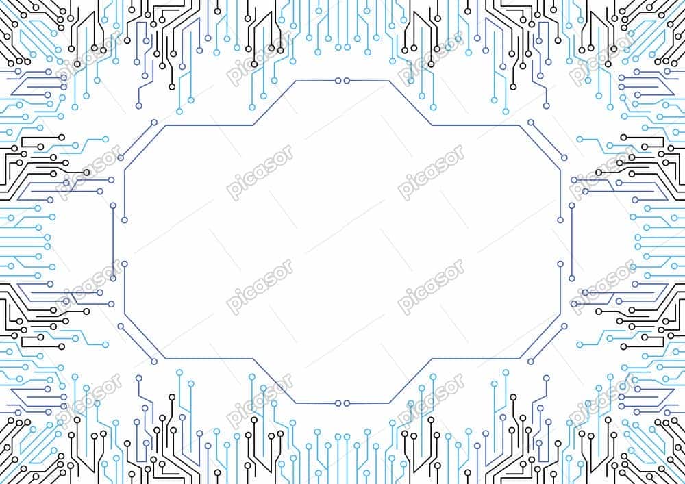 Electronic circuit border background vector Electronic circuit border background vector