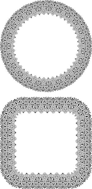 2 وکتور قاب تزئینی مدور و مربعی