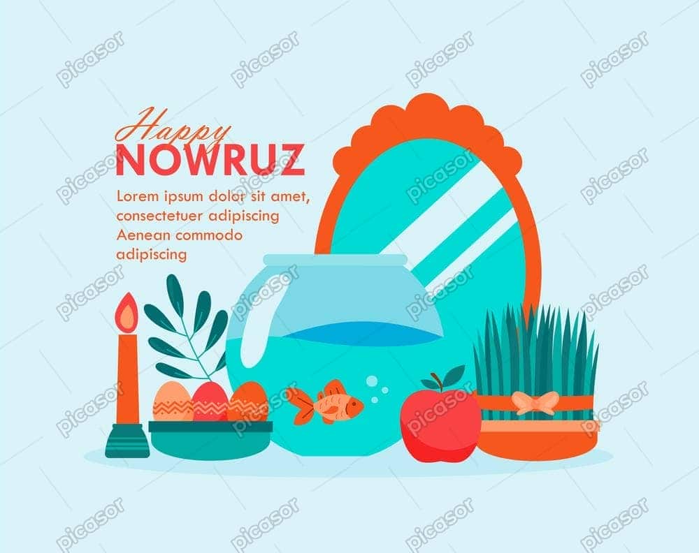وکتور زمینه نوروز و سفره هفت سین وکتور زمینه نوروز و سفره هفت سین