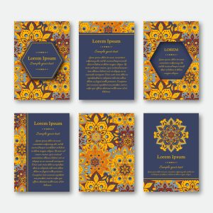 6 وکتور کارت با پس زمینه شمسه زرد