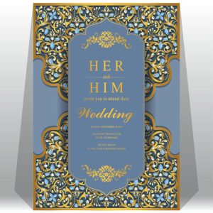 وکتور کارت عروسی با قاب تذهیب و جواهر نشان