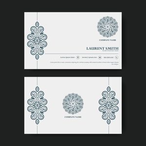 وکتور کارت ویزیت با نقش تزئینی طراحی لاکچری - وکتور کارت ویزیت نمایشگاه هنری و صنایع دستی