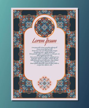 وکتور کارت با قاب تذهیب منقش