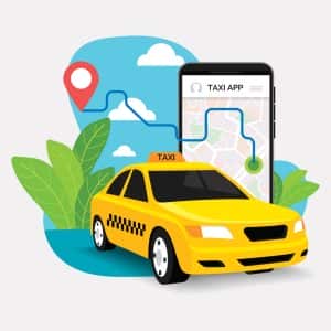 وکتور تاکسی اینترنتی تاکسی آنلاین با اپلیکیشن تاکسی